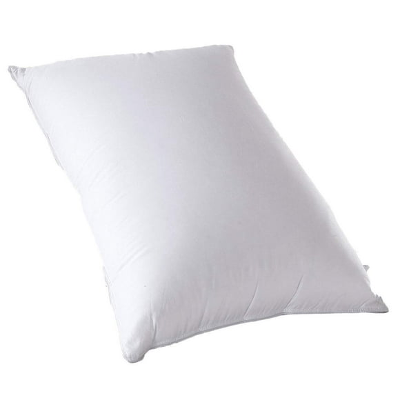 Oreillers en Duvet (Ferme Moyenne) Taille Queen/Standard Oreiller en Duvet Blanc, Enveloppe 100% Coton avec 500 Fils, 750 Remplissage, 33 Onces de Remplissage (Lot de 1)