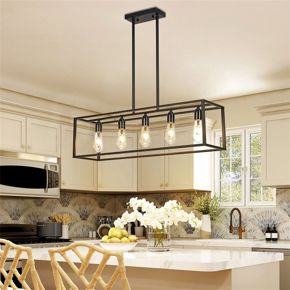 5- Light Ceiling Chandelier Light: Industrial Pendant Lighting