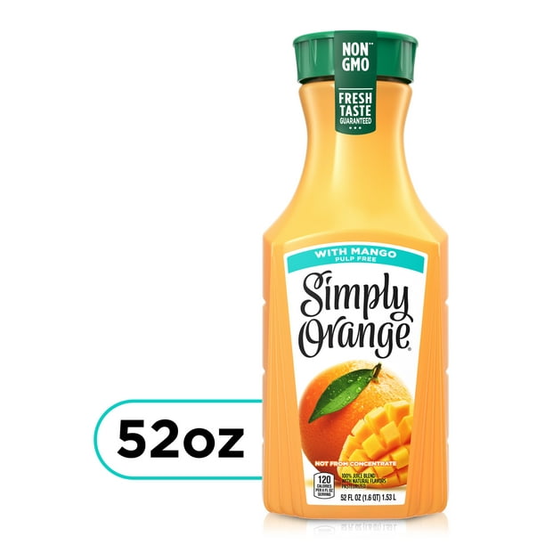 Simply Orange Juice with Mango, 52 fl oz - Walmart.com ...