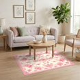 thumbnail image 3 of ODIKA 4'x6' Ultra-Soft Area Rug, Vintage Pink Damask Ribbon Motifs Alfombra Para Cuarto None Washable, Bare feet friendly, Silk-Touch for Bedroom Home office, 3 of 7