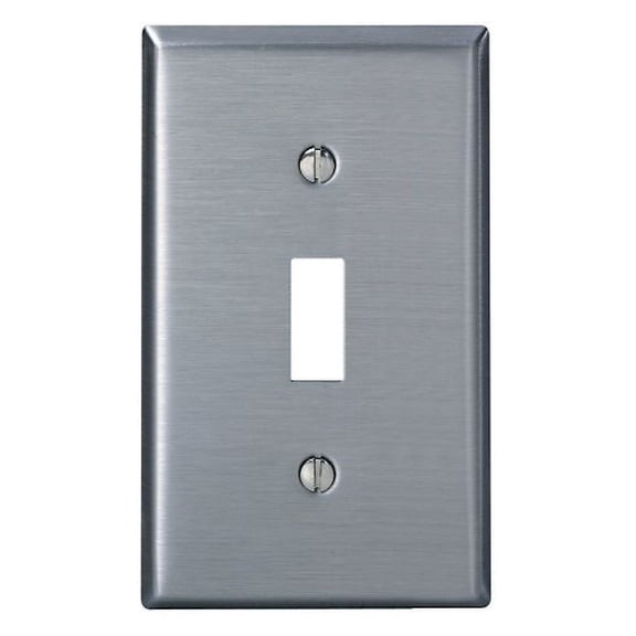 Leviton 84001-40 1-Gang Toggle Device Switch Wallplate, Standard Size, Device Mount, Stainless Steel