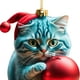 thumbnail image 1 of Figuras de gato de Navidad, decoración bonita y encantadora, árbol de decoración para gato, decoraciones colgantes para coche, 1 of 5