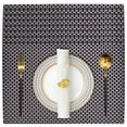 thumbnail image 5 of Placemats Set of 18 for Dining Table, Table Placemats, Rectangular PVC Vinyl, 18x12 Inches - Black Gold, 5 of 8