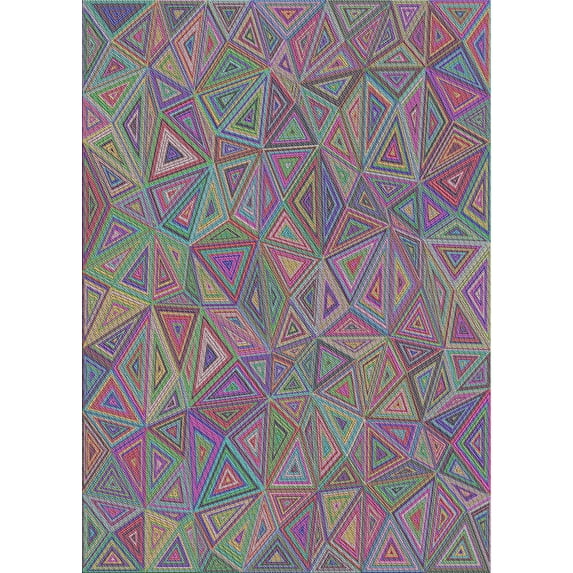 Ahgly Company Machine Washable Indoor Rectangle Transitional Dark Raspberry Purple Area Rugs, 7' x 10'