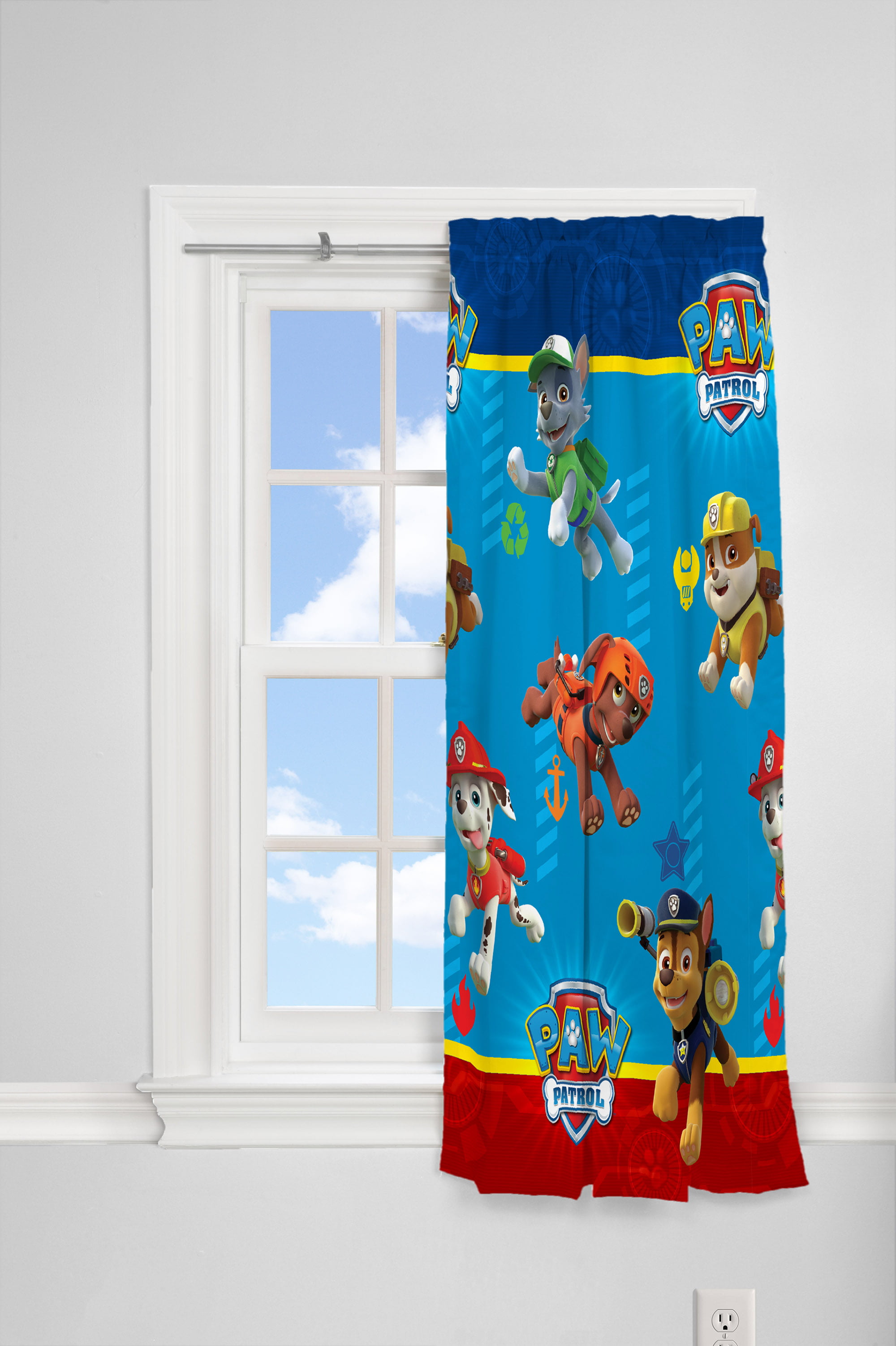 Paw Patrol Nickelodeon Curtains Panels or Valance Nursery Bedroom Blackout or Cotton YOU PICK