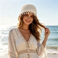 thumbnail image 5 of Krdevn Bohemian Crochet Hat Handmade Shell Lightweight Boho Cap for Beach and Travel,One Size, 5 of 6