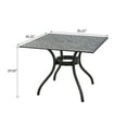 thumbnail image 4 of Al Fresco 39" Patio Bistro Table, Square Cast Aluminum Outdoor Dining Retro Side Table, Bronze, 4 of 6
