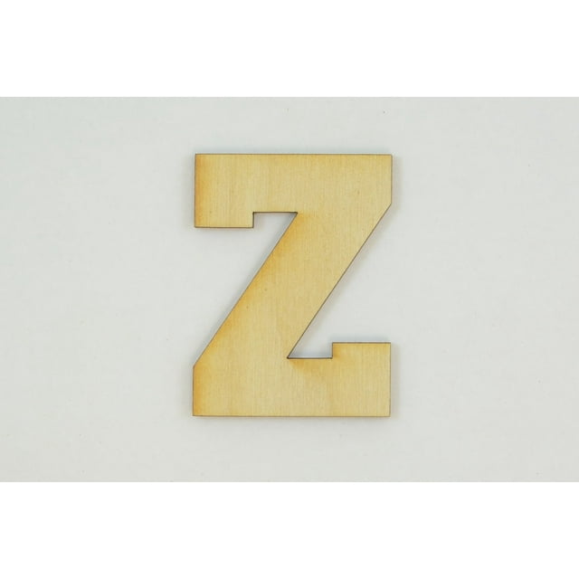 1 Pc, 8 Inch X 1/8 Inch Thick Collegiate Font Wood Letters Z Easy To Paint Or Decorate For Indoor Use Only