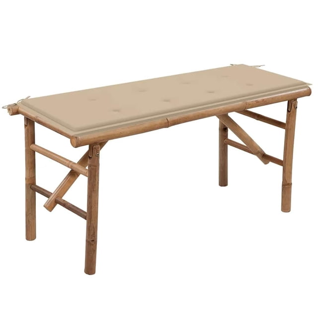 Banco Plegable de Jardín Casafoyer en Bambú con Cojín 46.5 cm