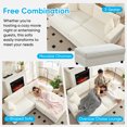 thumbnail image 6 of Mjkone 85’’ Loveseat Sectional Sofa with 2 Ottoman,Corduroy Deep Seat Couch with Storage Armrests Living Room Furniture,Beige, 6 of 8