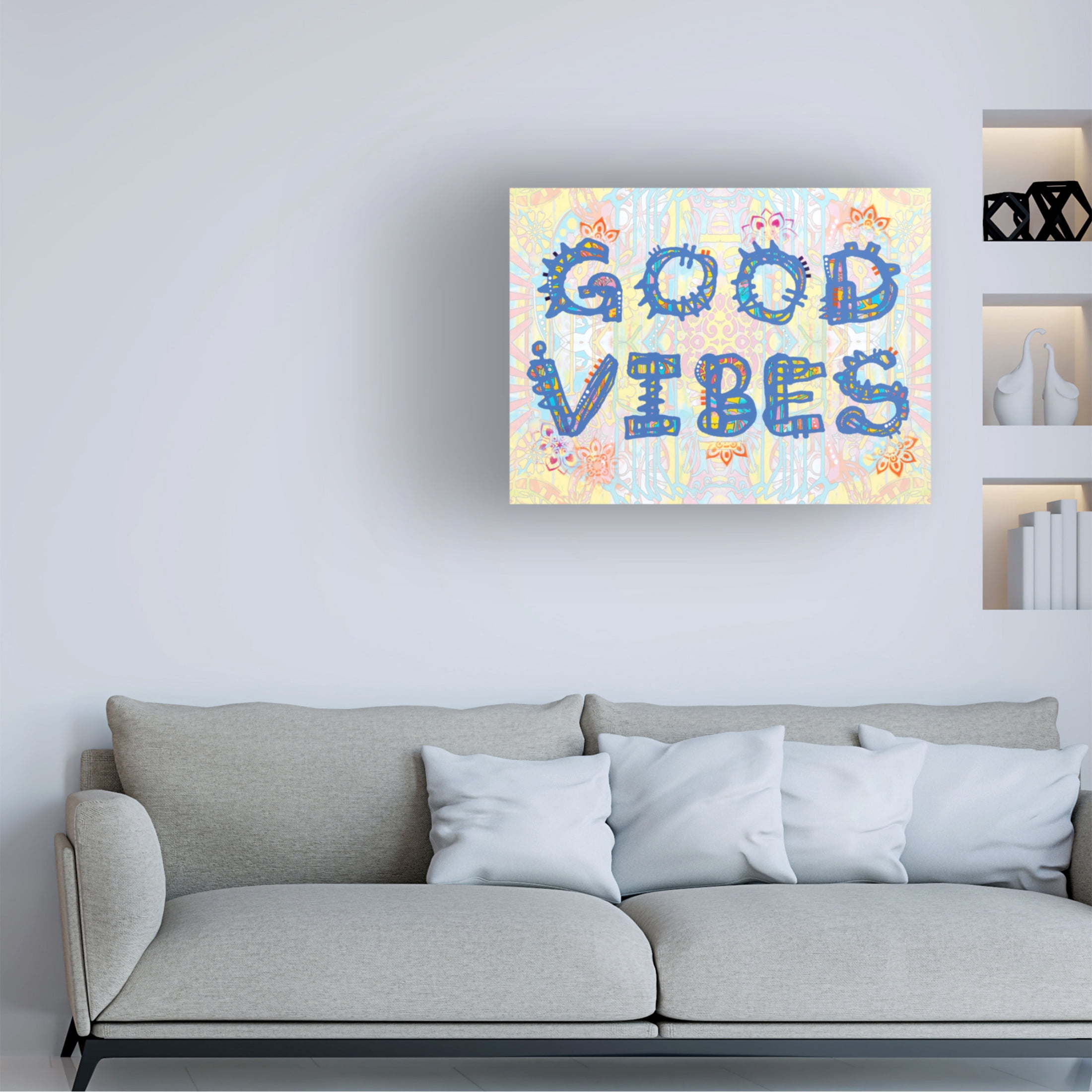 Canvas Wall Art - Dean Russo 'Good Vibes' Wall Art for Living Room, Bedroom, or Office Décor by Trademark Fine Art - 47 x 35 Inches