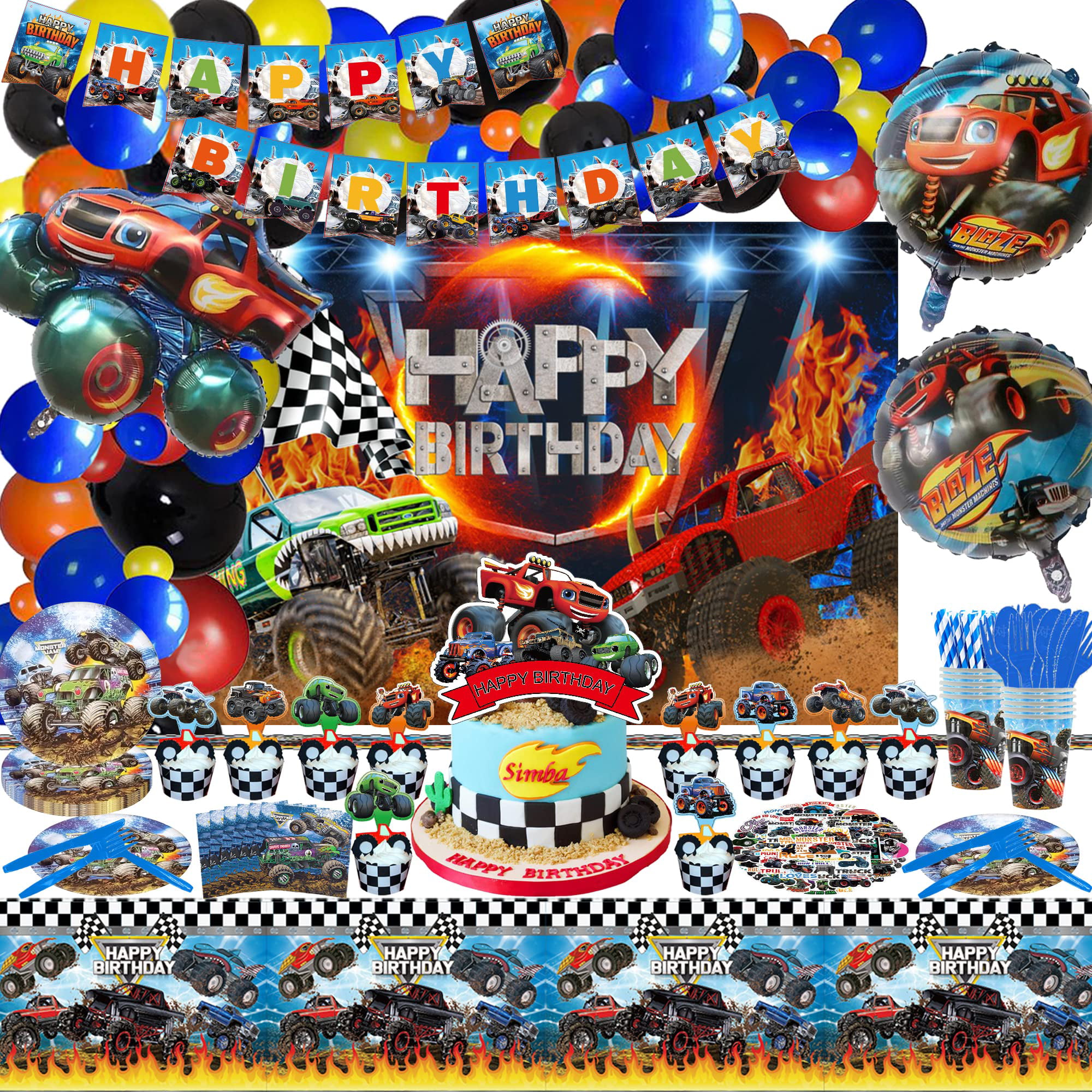 239Pcs Truck Game Themed Birthday Party Supplies, Cartoon Truck Birthday  Party Decorations for Kids Boys Girls with Happy Birthday Banner Balloons  Tableware Backdrop Cake Cupcake Toppers Tab 