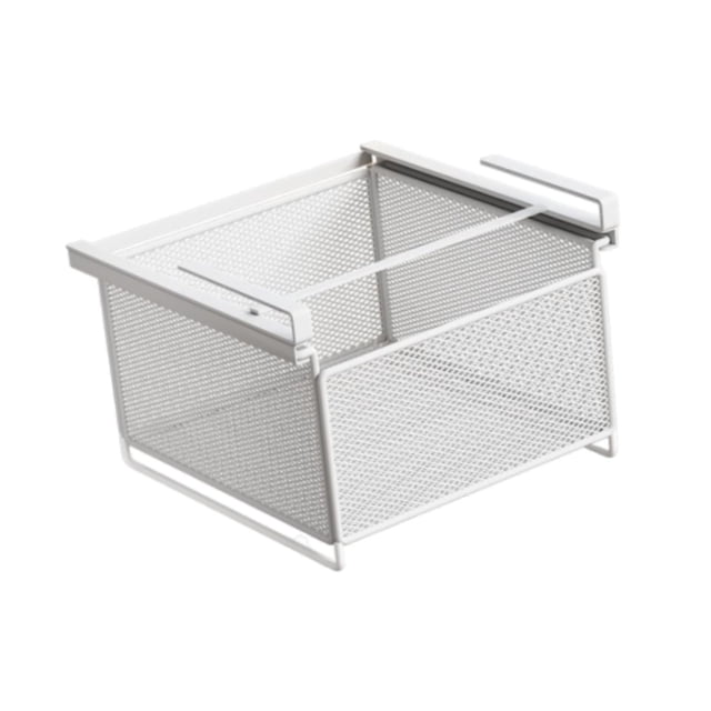 Organizador metálico para cajones bajo el armario, porta bragas deslizante que ahorra espacio, perchero para corbatas Blanco