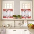 thumbnail image 4 of Red Leaf Kitchen Curtains, Fall Plant Country Vintage Watercolor White 3-Piece Kitchen Curtain Valance and Tiers Set 36 Inch Length, Rod Pocket Half Window Curtains for Cafe Living Room Bathroom, 4 of 6