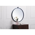 thumbnail image 3 of Midcentury Modern Metal Round Frame Mirror With Decorative Hook 21" - Blue, 3 of 6