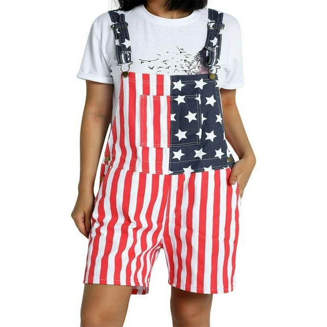 Combinaison en Jean Imprimé Drapeau Américain pour Hommes et Femmes Grande Taille Rouge G