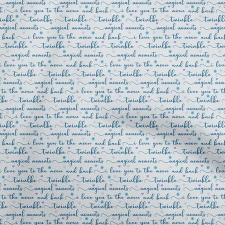 oneOone Viscose Chiffon Blue Fabric Text Diy Clothing Quilting Fabric Print Fabric By Yard 42 Inch Wide