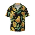 thumbnail image 4 of Salouo Sunflowers And Bird Pattern Cuban Collar Shirts for Men Button-Down Shirt Men's Short Sleeve Shirts Hawaiian Shirts Casual Shirts -Medium, 4 of 6