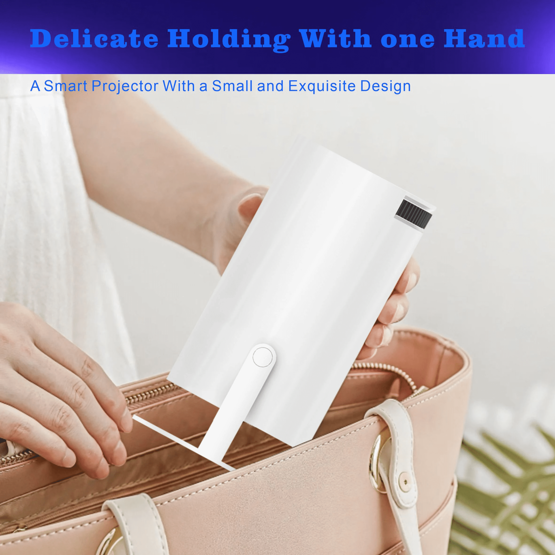 Projector with WiFi and Bluetooth 4K Mini Projector 1080P Full HD Portable Outdoor Movie Projector without Screen with Remote