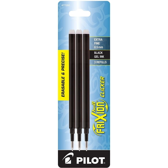 Recambios de tinta de gel Pilot FriXion Ball, bolígrafos borrables de 0,5 mm, paquete de 3