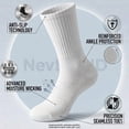 thumbnail image 5 of 6 Pack Men's Cotton Crew Socks , Cushioned Breathable Work & Athletic Socks, Moisture Control, White Size L, 5 of 6