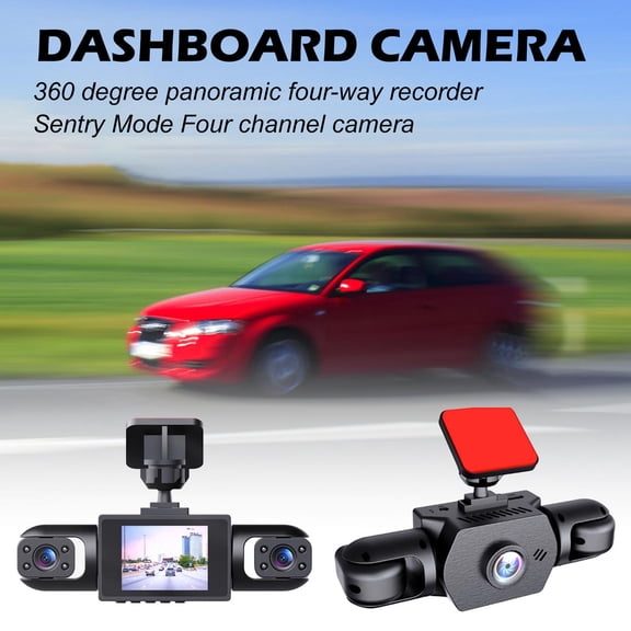 3 Channel Dash Cam 4K, Dash Cam Usb Powered, Dash, Dash CamerasforCars, 3 Devices, Hidden Recording Devices, Recording Devices Discrete, Compact Road Monitoring Gear, Black