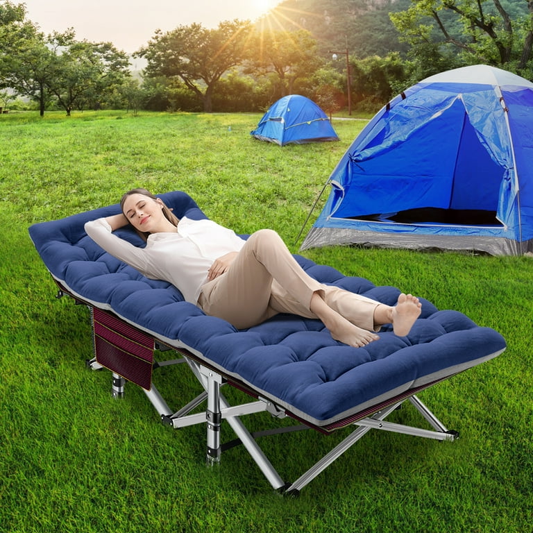 MOPHOTO 75 Portable Folding Bed Camping Cot with Pearl Mattress