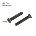 thumbnail image 2 of Uxcell M2.5 x 12mm Phillips Screw Fasteners Black Zinc Plated 500 Pack, 2 of 5