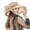 Coffee, variant on Sun Hats for Women Summer Dress Hat with Wide Leaf Flower Design Ideal Bridal Shower Beach Sun White
