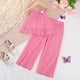 thumbnail image 2 of Conjunto de verano de 2 piezas para niña REDARER: top halter sin mangas con volantes y pantalón ancho, talla 6-7 años, 2 of 5