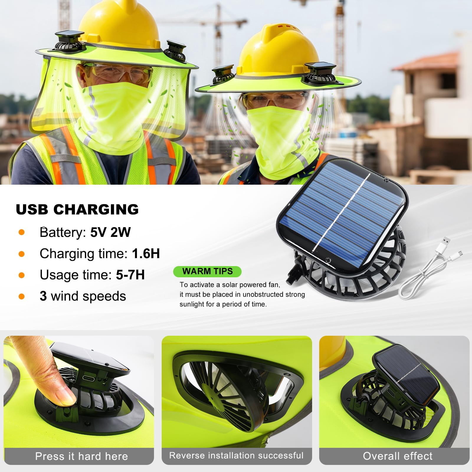 Hard Hat Sun Shade, Hard Hat Visor Full Brim Hardhat Sun Shield