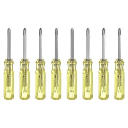 

Uxcell 8Pcs PH0 Mini Phillips Screwdriver 2mm Magnetic Cross Head 45mm Length for Repairs Yellow