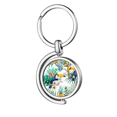 thumbnail image 1 of Acuarela arbusto piña loro Tucan Rotating keychain Metal Keyring Holder, 1 of 2