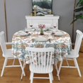 thumbnail image 2 of White Pioneer Flower and Paisley Pattern Round Tablecloth 60"x60",Wrinkle Wipeable Table Cloth for Kitchen Dining Room Picnic Patio Party, 2 of 6