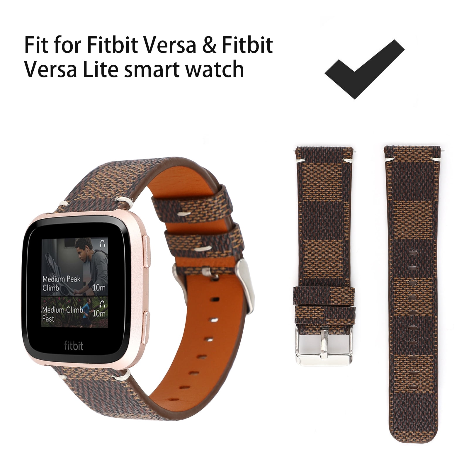 Compatible pour les Bracelets Fitbit Versa Bracelet de Remplacement en Cuir pour Hommes Femmes Bracelet Accessoire de Montre Intelligente pour Fitbit Versa Versa Lite Walmart