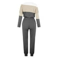thumbnail image 4 of Friday Savings！Kojanyu Women's Fashionable Loose Fitting Color Matching Long Sleeved Casual Set 2Pc Set/Khaki 6(M), 4 of 5