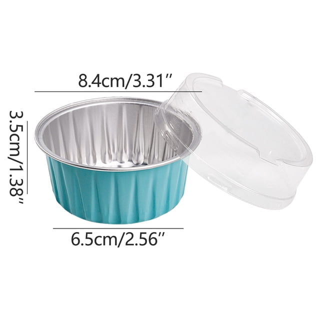 fheaev Pudding Cup Cake Aluminum Foil Cake Fryer Bowl Tin Paper Box Baking Tray Tin Paper Cup 20PCS