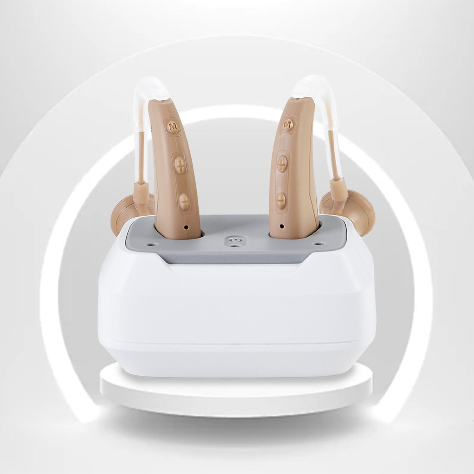 ELCTRTICI Hearing Aids for Seniors, Adjustable Volume with Button, 4 Noise Reduction Modes, Rechargeable Hearing Aids Portable Charging Dock, VHP-1021