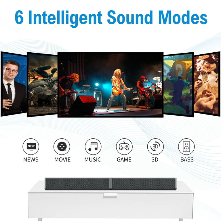 Sound Bar for TV, 190W 2.1CH Sound Bar with Subwoofer,125dB, 6 EQ Modes,  LED Display Off, Audvoi Surround Sound System for TV