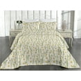 thumbnail image 2 of Ambesonne Summer Vibe Quilted Bedspread Set 3 Pcs, Garden Daffodils Print, King, Eggshell Pistachio Green, 2 of 4