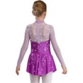 thumbnail image 2 of YONGHS Robe de Danse Patinage Artistique pour Filles Enfants avec Strass Ballet Lyrique Robe de Danse Performance Violet 6, 2 of 7