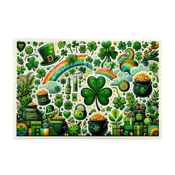 1000 PCS 1000 Pcs Jigsaw Puzzles For Adults Saint Patrick'S Day,Stunningly Vibrant Colors,Relax And Enjoy The Fun Of Solving Puzzles,Classic Festival Decoration,Home Wall Decor,Wooden Puzzle