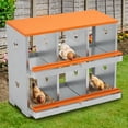 thumbnail image 1 of Orange 2 niveles metal chicken nesting boxes-8-compartment chicken egg laying box con grande vented holes para hens y chickens, 1 of 7