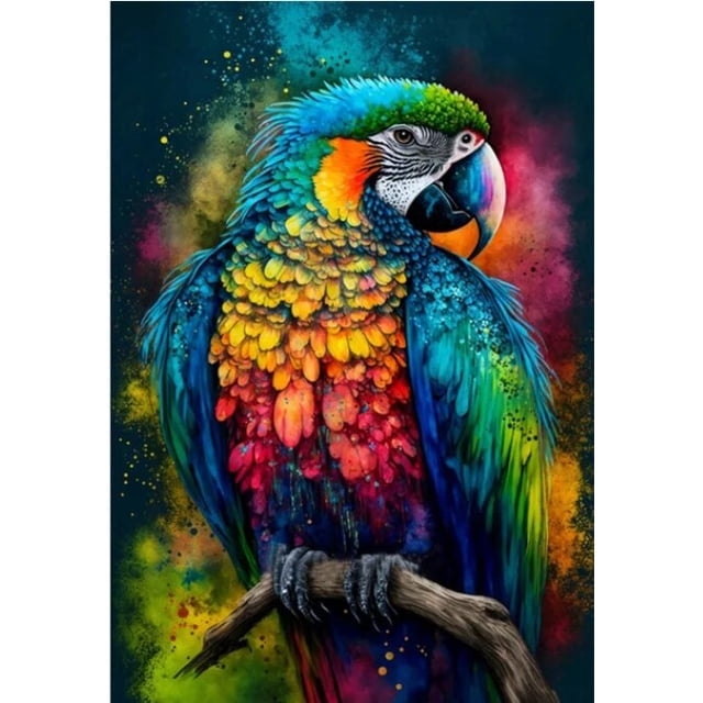 Kits de punto de cruz de pintura de diamantes, bordado de diamantes de fantasía, loros azules, pájaro, peonía, flor, mosaico de diamantes, decoración de taladro completo