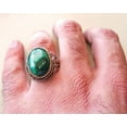 thumbnail image 3 of Malachite Mans Ring, Natural Green Malachite, Spiritual, Silver Jewelry, 925 Silver Ring, Birthday Gift, Heavy Mens Ring, Arabic Design, Ottoman Style Ring, Christmas, Turkey Mens Signet Ring, 3 of 6