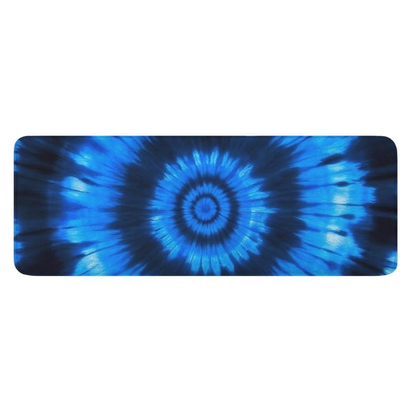 Blue Tie Dye Spiral Pattern Kitchen Rug Mat,Kitchen Runner Rugs Non Skid Washable,Decorative Kitchen Floor Mats for Kitchen,Sink,Laundry,17"x47.2"