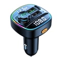 thumbnail image 2 of Voiture LED Émetteur FM 3.1A Bluetooth 5.0 Double Chargeur USB Kit Mains Libres Sans Fil Support Disque U Lecteur de Musique PD Chargeur, 2 of 4