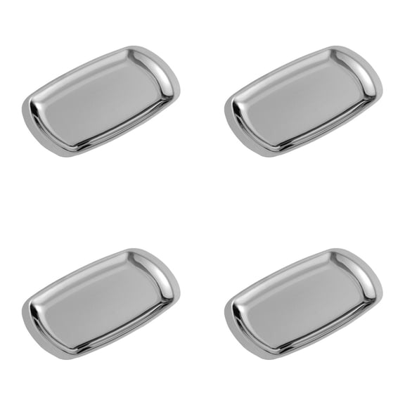 1-4PC Silver and Gold Stainless Steel Square Tray Fruit Trays Storage Tray Dish Plate Cosmetics Jewelry Decorative Organizer Serving Tray Trinket Tray for Cake Barbecue Snack Home Party Outdoors