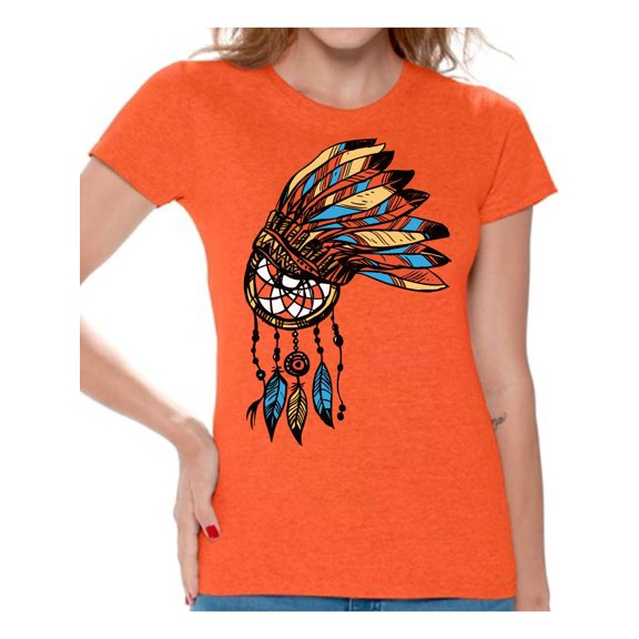 Awkward Styles Dreamcatcher T-Shirt Colorful Feathers T Shirts for Women