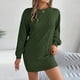thumbnail image 1 of mfyjkho Vestidos de fiesta para mujer, Vestido tipo suéter de cuello redondo y manga larga liso para mujer Vestidos largos para mujer s, 1 of 8